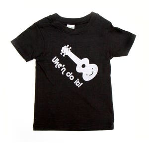Black Ukulele Baby Toddler Kid Boy Girl Unisex TShirt Children's Graphic Tee Kawaii Cute Funny Music, Uke'n Do It Organic Shirt image 4