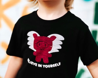 When Pigs Fly Baby Kleinkind Jugend T-Shirt Unisex Junge Mädchen Kinder Grafik T-Shirt Kawaii Niedlich Lustiges TShirt Öko-Schwarz Bio Shirt