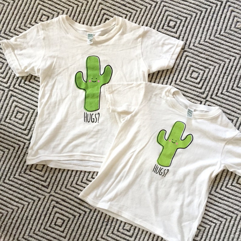 Natural Cactus Hug Baby Toddler Kid T-Shirt, Children's Graphic Tee, Kawaii, Cute, Funny Organic Triblend image 5