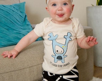 Strange Foo Baby Toddler T-Shirt, Funny, Cute, Boy Girl Children's Graphic Tee, Monster Shirt, Weird Ecofriendly - Organic Baby Clothes