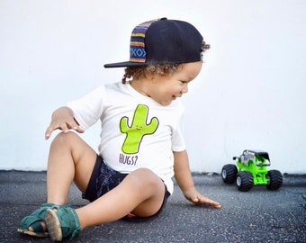 Natural Cactus Hug Baby Toddler Kid T-Shirt, Children's Graphic Tee, Kawaii, Cute, Funny  - Organic Triblend