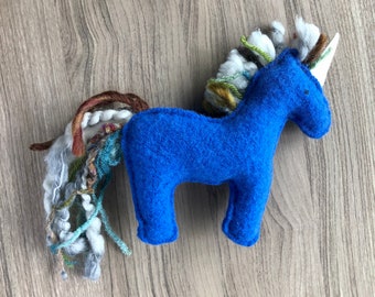 Blue Unicorn - Recycled Cashmere Sweater Plush Toy