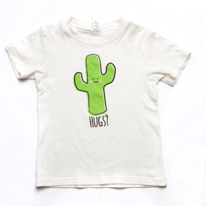 Natural Cactus Hug Baby Toddler Kid T-Shirt, Children's Graphic Tee, Kawaii, Cute, Funny Organic Triblend image 4