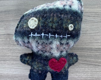 Voodoo Foodoo Love Doll - Handmade Recycled Wool Sweater Sighfoo Weird Plush Toy