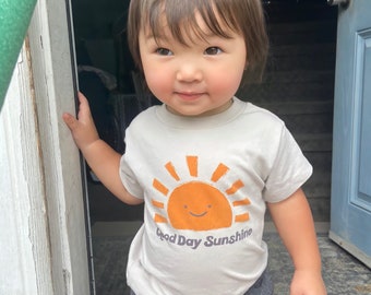 Good Day Sunshine Baby Toddler Kid TShirt Children's Graphic Tee, Kawaii, Cute Funny Ecofriendly Beatles Kids Boy Girl Summer Shirt