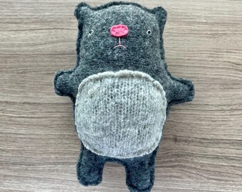 Gray Hamster - Recycled Wool Plush Toy