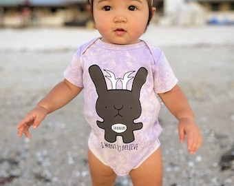 Purple Acid Wash Jackalope Baby Infant Toddler One Piece, Bodysuit, Clothes Southwestern, Western, Kawaii, Cute, Funny