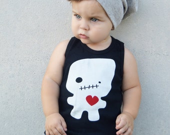 Black Voodoo Foodoo Love Baby Toddler Kid Tank Top Unisex Boy Girl Children's Graphic Tee, Kawaii, Heart, Love Shirt Valentine’s Day Gift