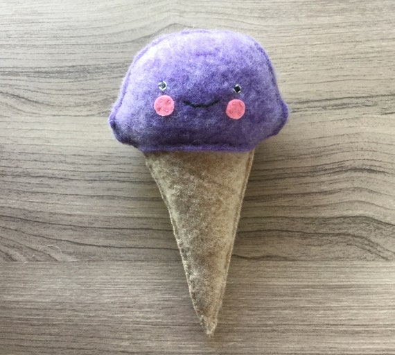 Purple Ube Taro Ice Cream Cone Upcycled Recycled Wool | Etsy