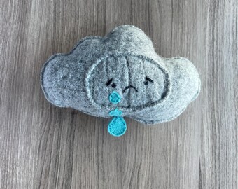 Sad Cloud - Recycled Sweater Plush Toy