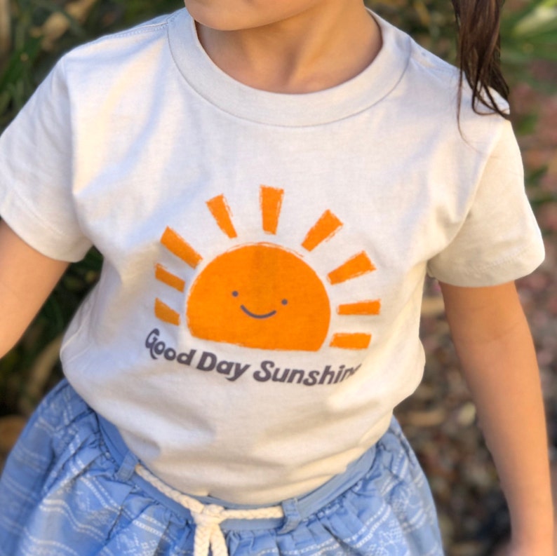 Good Day Sunshine Baby Toddler Kid TShirt Children's Graphic Tee, Kawaii, Cute Funny Ecofriendly Beatles Kids Boy Girl Summer Shirt image 2