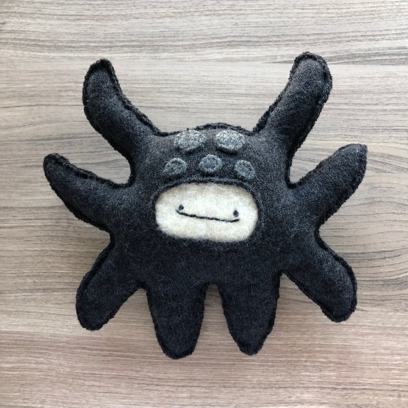 Spider Strange Foo Recycled Wool Sweater Plush Sighfoo Stuffie Softie Plushie Stuffed Creepy Art Doll Handmade Toy image 1