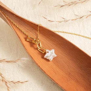 Collar con colgante de estrella delicada: plata de ley, oro de 14 quilates, joyería celestial