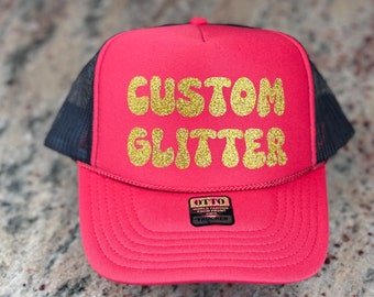 Chapeau à paillettes personnalisé, Casquette trucker à paillettes, Chapeau de fête à paillettes, Chapeau en mousse à paillettes, Chapeau à paillettes personnalisé, Chapeau de fête personnalisé, Chapeau de groupe personnalisé