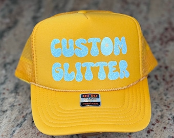 Chapeau à paillettes personnalisé, Casquette trucker à paillettes, Chapeau de fête à paillettes, Chapeau en mousse à paillettes, Chapeau à paillettes personnalisé, Chapeau de fête personnalisé, Chapeau de groupe personnalisé