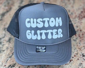 Chapeau à paillettes personnalisé, Casquette trucker à paillettes, Chapeau de fête à paillettes, Chapeau en mousse à paillettes, Chapeau à paillettes personnalisé, Chapeau de fête personnalisé, Chapeau de groupe personnalisé