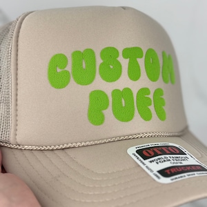 Custom Puff Hat, Puff Trucker Hat, Custom Foam Hat, Custom Party Hat, Puff Bachelorette Hat, Metallic Puff Hat, 3D Puff Hat, Puff Design Hat