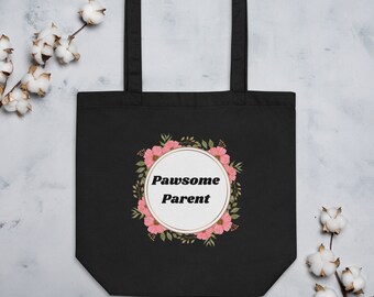 Sac fourre-tout à fleurs pour parents d'animaux de compagnie pour les amoureux des animaux, sac de livres pour maman chien pour amoureux des animaux, fourre-tout à fleurs pour maman chat