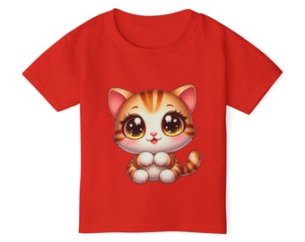 Heavy Cotton™ Toddler T-shirt Adorned with an adorable kitten, it’s not just a shirt, it’s a mood-lifter. Perfect for any cat-lover!”