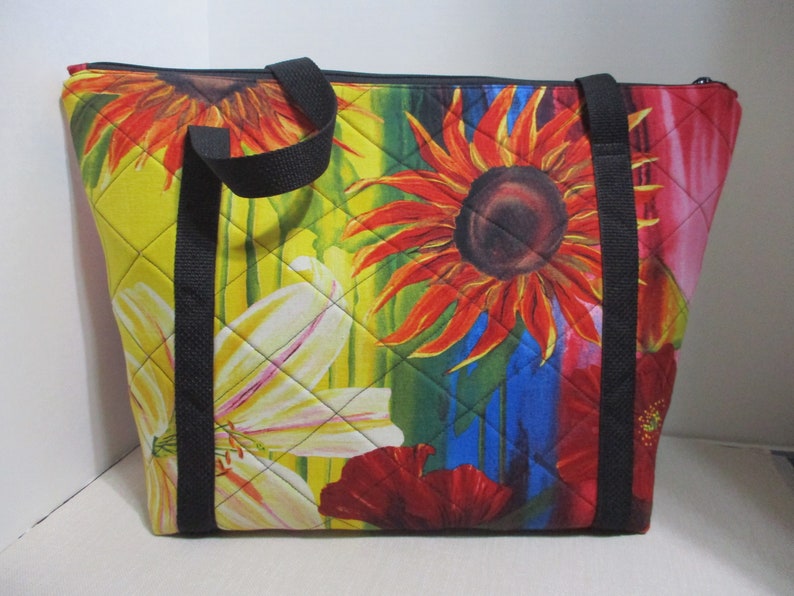 Tropical Quilted Tote/Overnight Bag/Carry On Bag image 4