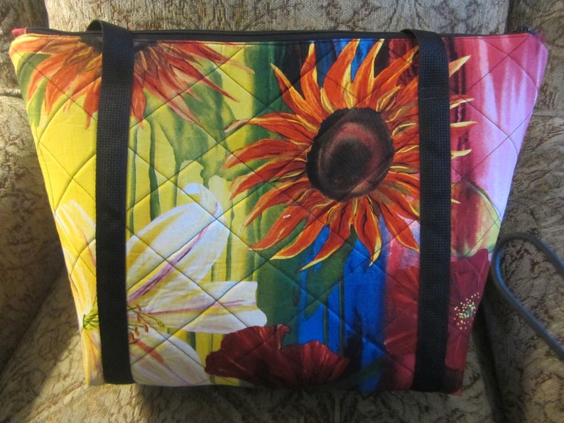 Tropical Quilted Tote/Overnight Bag/Carry On Bag image 3