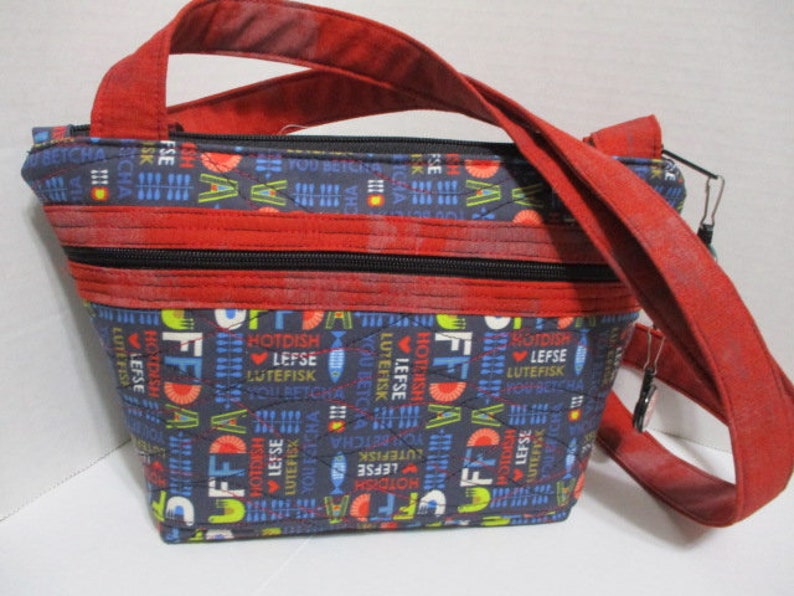 Norwegian Themed UFF DA Quilted Purse image 1