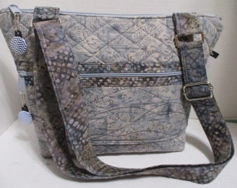 Cross Body Large Blue on Blue Over Body Quilted Purse