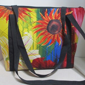 Tropical Quilted Tote/Overnight Bag/Carry On Bag image 1