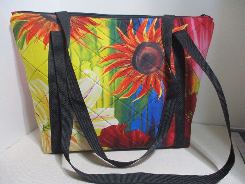 Tropical Quilted Tote/Overnight Bag/Carry On Bag image 1