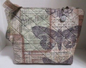 Quilted Tote/Purse with Butterflies