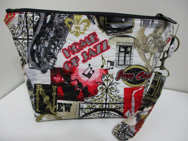 New Orleans Mardi Gras Home of Jazz Wristlet, Small Purse, Organizer
