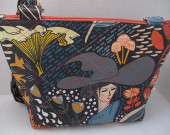 Moody Spellbound Lady Quilted Canvas Bag
