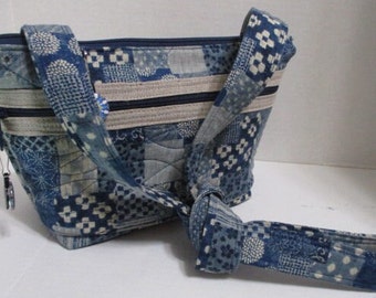 The Blues Homespun Patchwork Canvas Purse