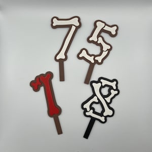 Fossil Cake Age Toppers | 1 2 3 4 5 6 7 8 9 10 Cake Toppers | Fossil Cake Toppers | Kids Birthday | FDM/3D-Printed