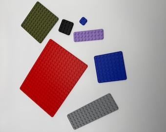 Brick Style Baseplate's | LEGO Compatible | Set of Two Baseplates | Birthday Gift | Party Favors | Custom Baseplate Sizes! | FDM/3D-Printed
