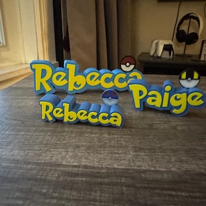 Personalized Poke Inspired 3D Sign | Poke mon Inspired Trainer Name Plate  | Kids Room Decor | Game Room | FDM/3D-Printed