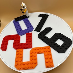 Medium Brick Style Numbers | Full Number Table Available | LEGO Brick Compatible | Birthday Gift | Boy/Girl Room Decor / Toy | 3D Printed