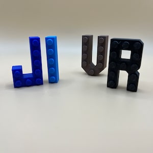Thick Mini Brick-Style Letters/Alphabet | LEGO-Brick Compatible | Birthday/Anniversary | Boy/Girl Room Decor | FDM/3D-Printed