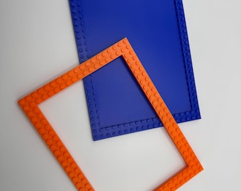 Brick Style 5x7 Picture Frame | LEGO Compatible | Hanging/Standing Picture Frame | Kids Birthday | Kids Photo | Brick Frame | FDM/3D-Printed