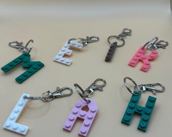 Porte-clés Lettre Brique Mini | Inspiré LEGO | Compatible Brique LEGO | Porte-clés Brique Personnalisé | Porte-clés Garçon  and  Fille | Imp