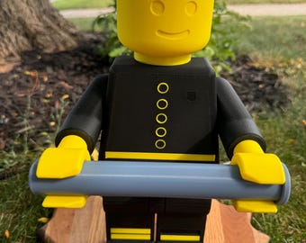 Mini-Fig Firefighter | Wall mount adapter included! | Lego Inspired | Kids/Birthday Gift! | Can be Toilet Roll Holder | FDM/3D-Printed