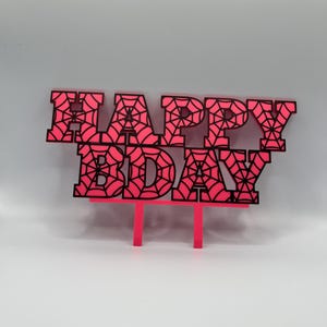 Spiderman Birthday Sign | Spider Gwen Cake Topper | Spiderweb Birthday Topper | Birthday Decor \ Cake Topper Sign | FDM/3D-Printed