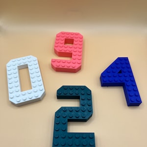 Medium Brick Style Thick Number Sign | Thick | LEGO Brick Compatible | Birthday/Anniversary | Boy/Girl Room Decor | 3D Printed