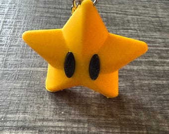 Mario Star Keychain | Copper/Gun Metal/Silver Keyring Options | Kids/Birthday/Game Gift | Gaming/Star Keychain | FDM/3D-Printed