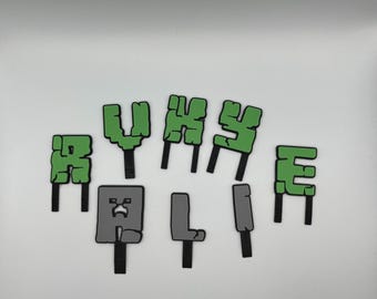 MC Name Cake Toppers | MC Inspired | Kids Birthday Name Topper | Cake Decor / Name Dress-up | FDM/3D-Printed