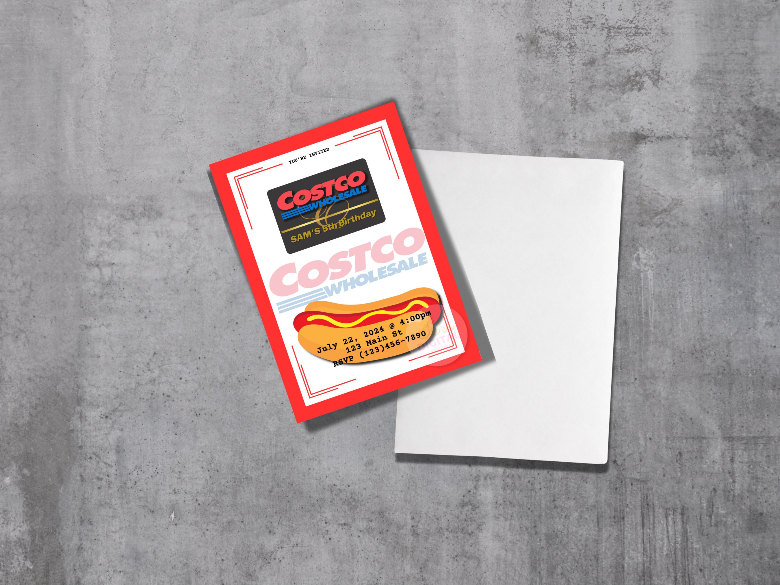 Costco Themed Birthday Party Invitation. Customizable Costco Party Etsy