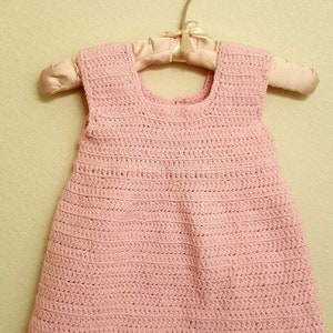 Little Girls A-line, Jumper, Shift Dress. Crochet Gift for Girls