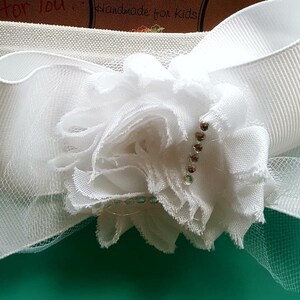 Baby Girls White Flower Lace Rhinestone Headband