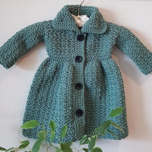 Crochet Sweater Coat: Gender Neutral Acrylic Knit - Sizes 12M to 10