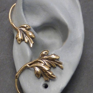 SYLVAN EAR WRAP    Brass Leaf Ear Cuff Wrap
